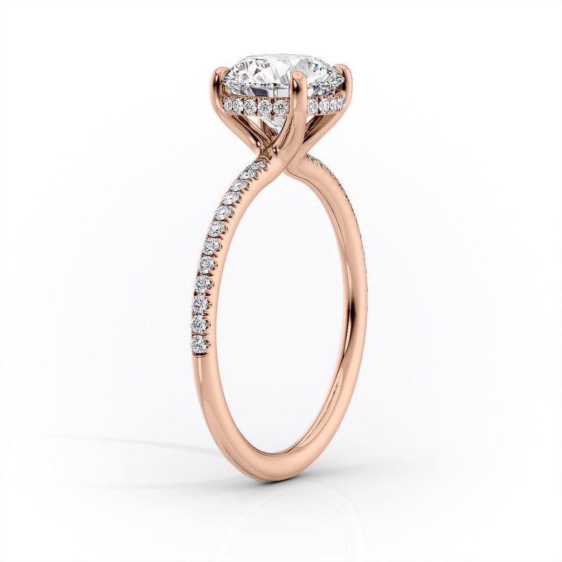 2 CT Marquise Lab Grown Pave Hidden Halo Engagement Ring