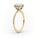 Load image into Gallery viewer, 2 CT Marquise Lab Grown Pave Hidden Halo Engagement Ring
