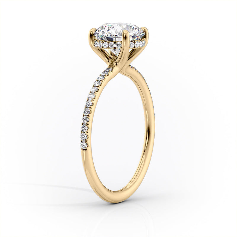 2 CT Marquise Lab Grown Pave Hidden Halo Engagement Ring