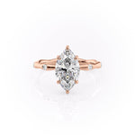 Load image into Gallery viewer, 3 CT Marquise Lab Grown Distance Pave Engagement Ring