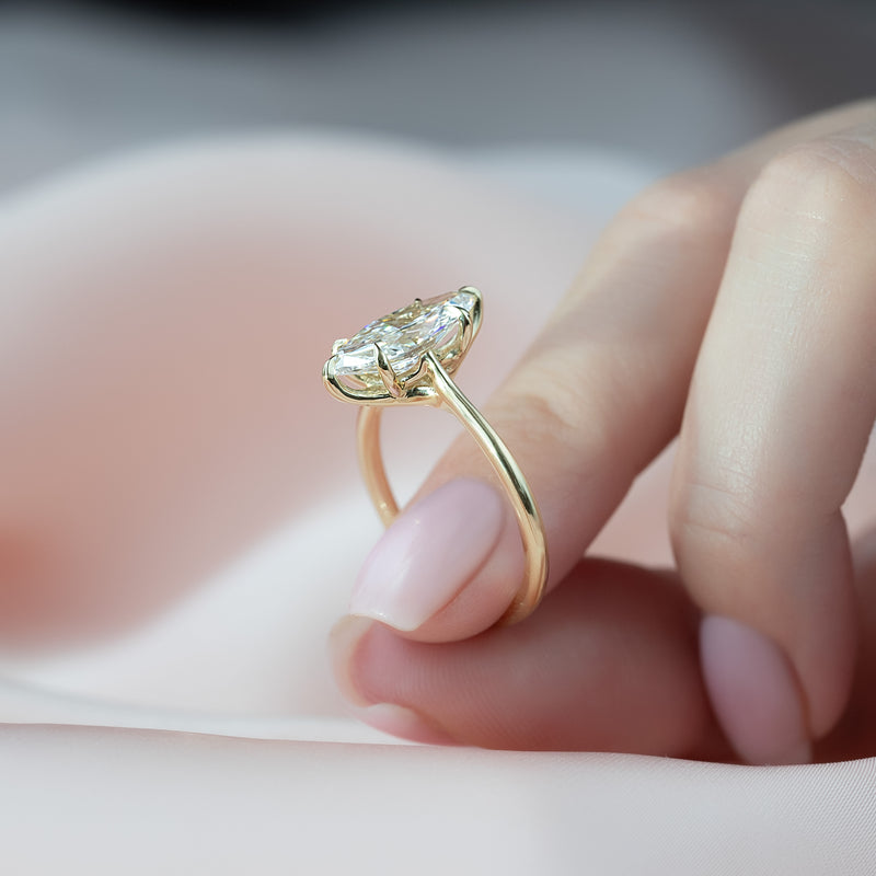 1 CT Marquise Moissanite Solitaire Ring