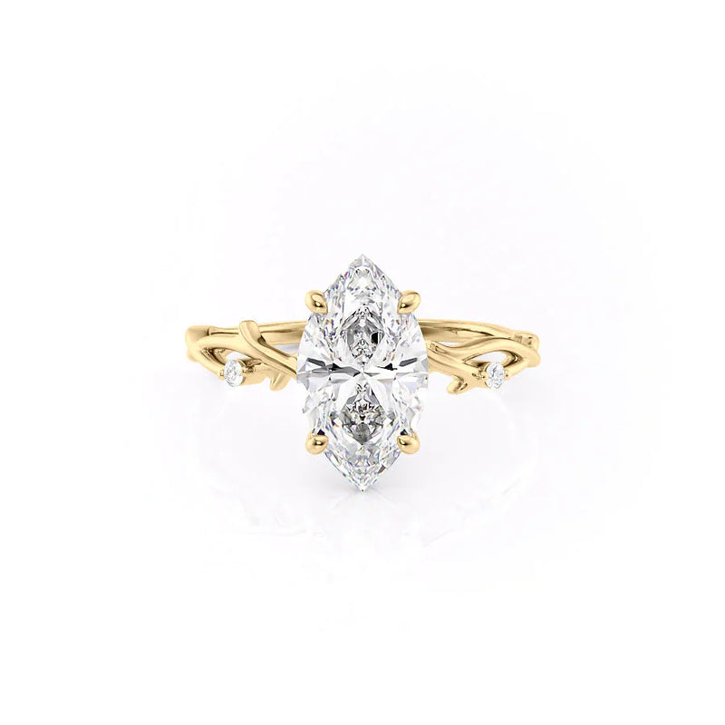 1.50 CT Marquise Cut Wing Styles Moissanite Engagement Ring