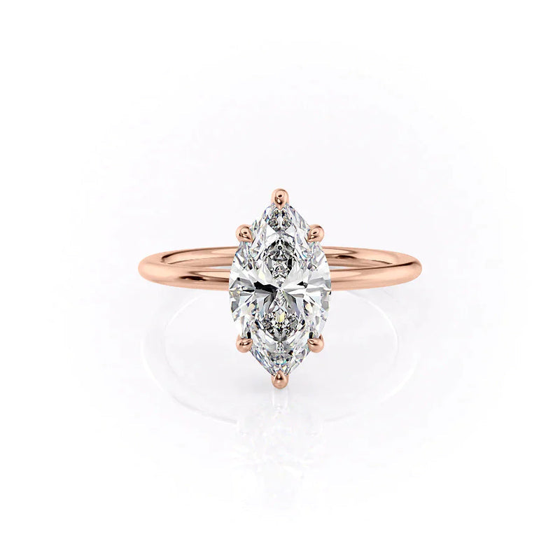 2.50 CT Marquise Cut Solitaire Moissanite Engagement Ring