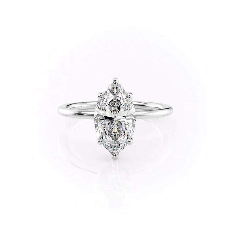 2.50 CT Marquise Cut Solitaire Moissanite Engagement Ring