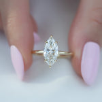 Load image into Gallery viewer, 1.50 CT Marquise Cut Solitaire Moissanite Engagement Ring For Her