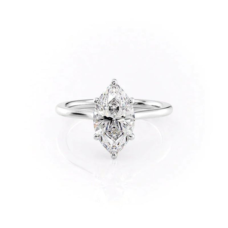 1 CT Marquise Moissanite Solitaire Ring