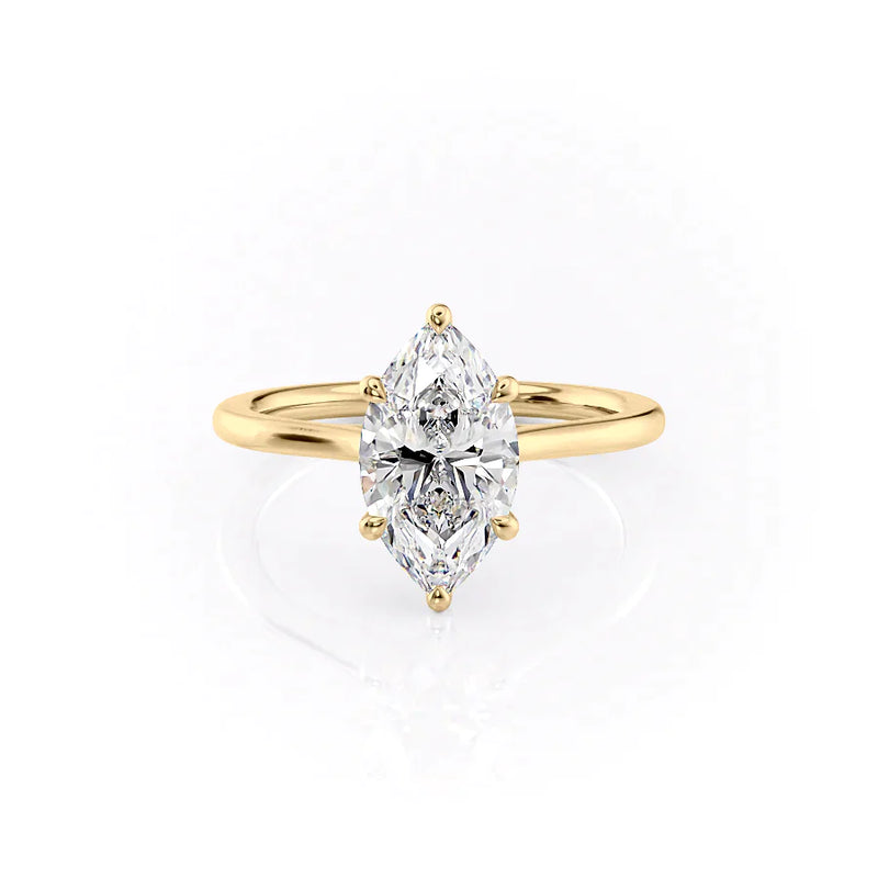 1 CT Marquise Moissanite Solitaire Ring