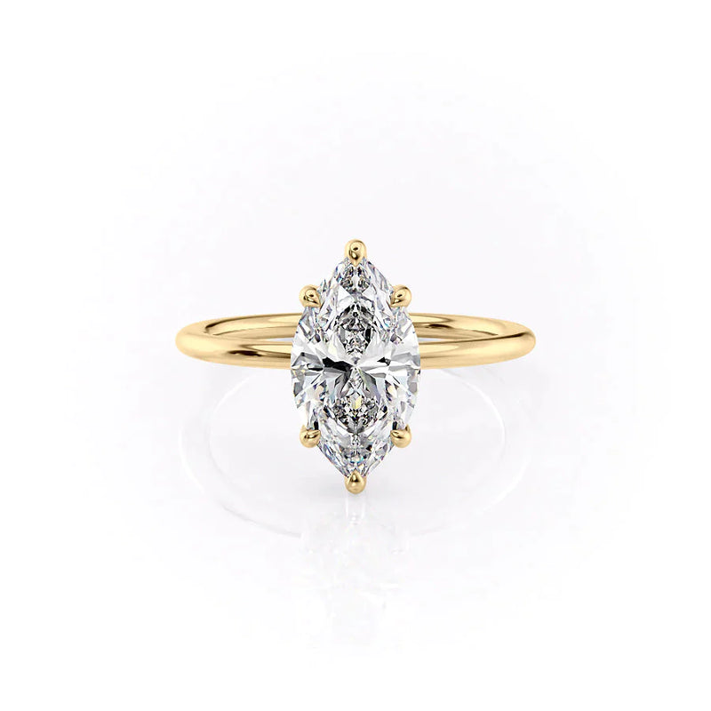 2.50 CT Marquise Cut Solitaire Moissanite Engagement Ring