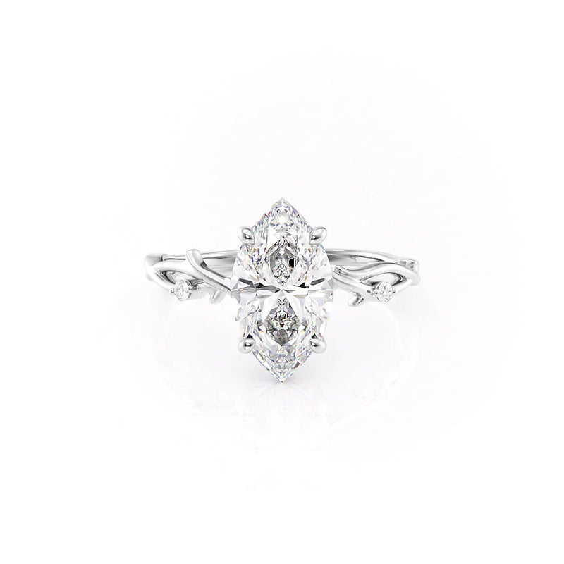 1.50 CT Marquise Cut Wing Styles Moissanite Engagement Ring