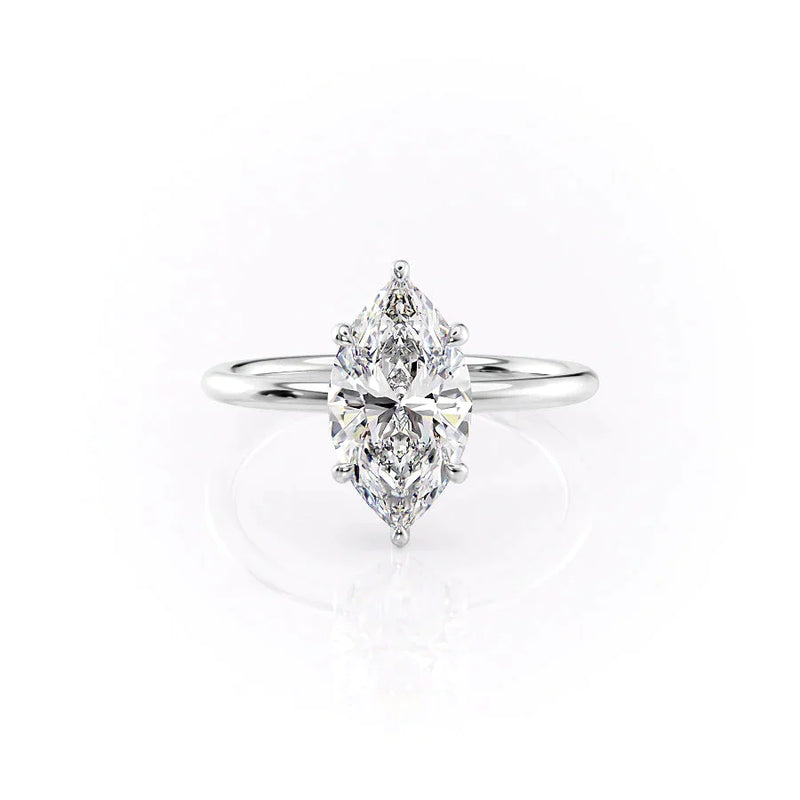 1.50 CT Marquise Cut Solitaire Moissanite Engagement Ring For Her