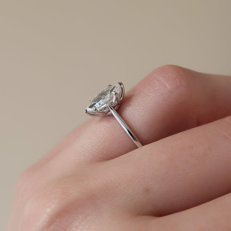 1 CT Marquise Moissanite Solitaire Ring