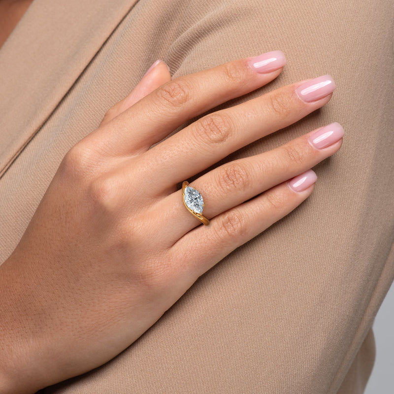 1.00 CT Marquise Cut  Moissanite Solitaire Engagement Ring For Her