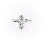 Load image into Gallery viewer, 1 CT Marquise Moissanite Half Bezel solitaire Engagement Ring