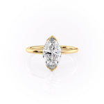 Load image into Gallery viewer, 1 CT Marquise Moissanite Half Bezel solitaire Engagement Ring
