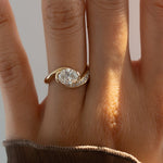 Load image into Gallery viewer, 2.0CT Oval Cut Moissanite Unique Pave Diamond Engagement Ring