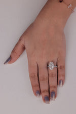 Load image into Gallery viewer, 2.50 CT Oval Cut Hidden Halo Moissanite Engagement Ring