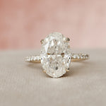 Load image into Gallery viewer, 3.50 CT Oval Cut Hidden Halo Moissanite Engagement Ring