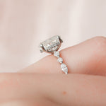 Load image into Gallery viewer, 3 CT Oval Cut Moissanite Hidden Halo Diamond Engagement Ring