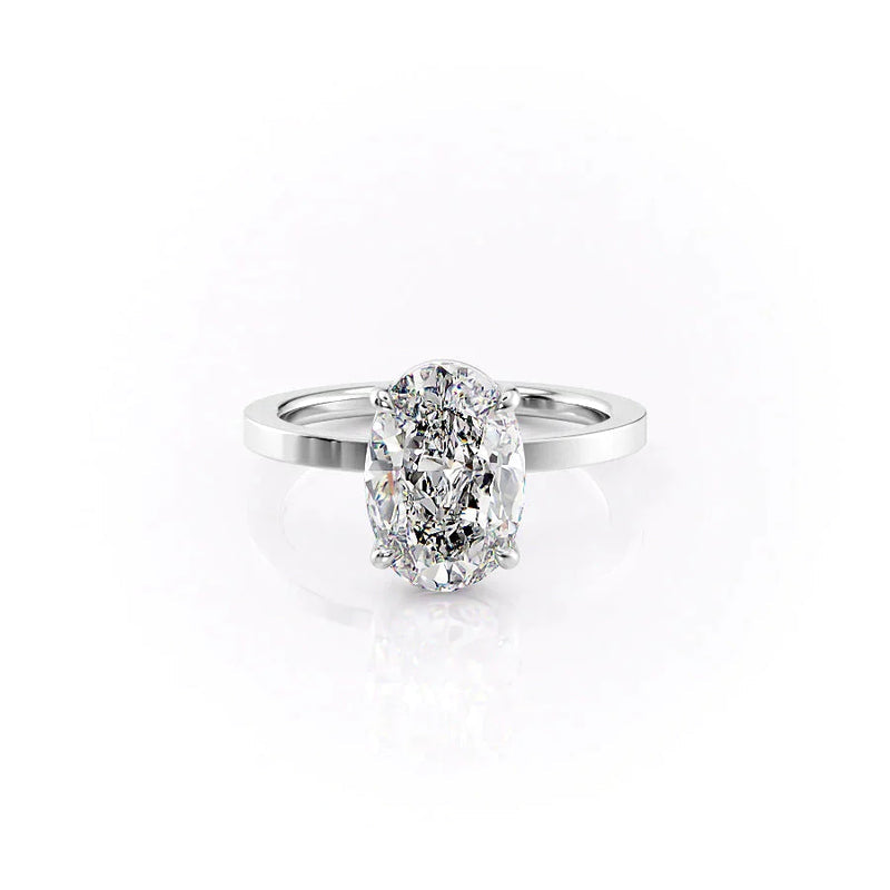 2.5 CT Oval Cut Solitaire Moissanite Diamond Ring