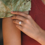 Load image into Gallery viewer, 3.50 CT Oval Cut Three Stone Moissanite Engagement Ring in 14K White Gold