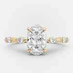 Load image into Gallery viewer, 1.50 CT Elongated Oval Cut Moissanite Diamond Engagement Ring
