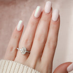 Load image into Gallery viewer, 3 CT Oval Cut Moissanite Hidden Halo Diamond Engagement Ring