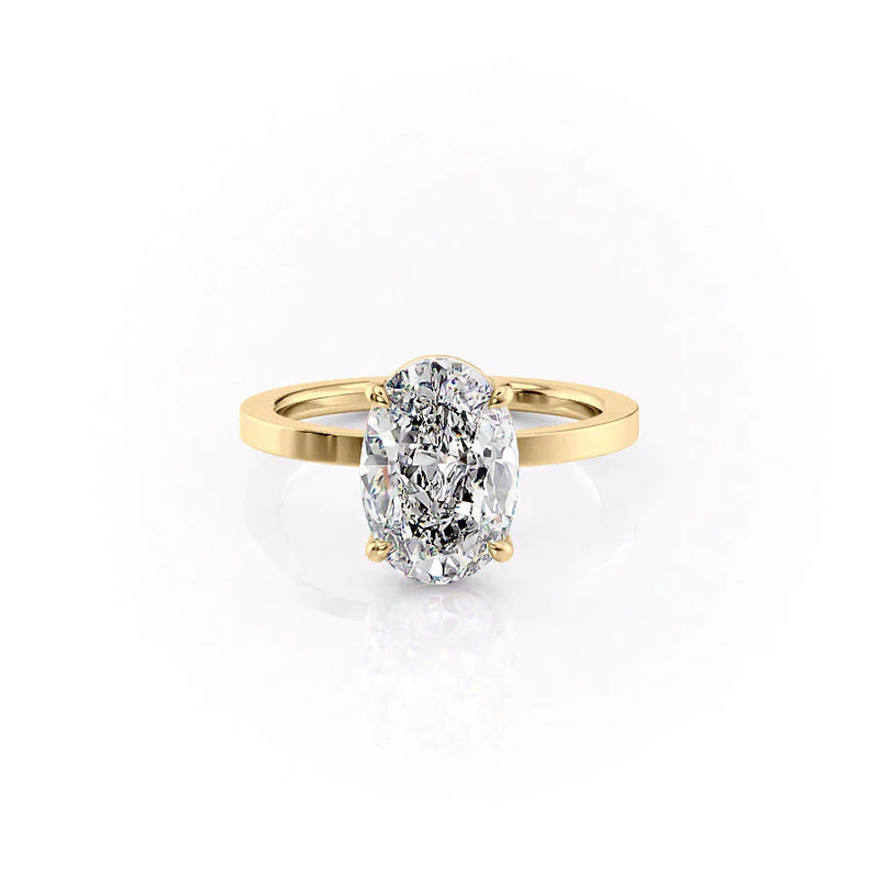 2.5 CT Oval Cut Solitaire Moissanite Diamond Ring