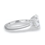 Load image into Gallery viewer, 3.50 CT Oval Cut Three Stone Moissanite Engagement Ring in 14K White Gold