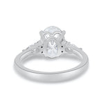 Load image into Gallery viewer, 3.50 CT Oval Cut Three Stone Moissanite Engagement Ring in 14K White Gold