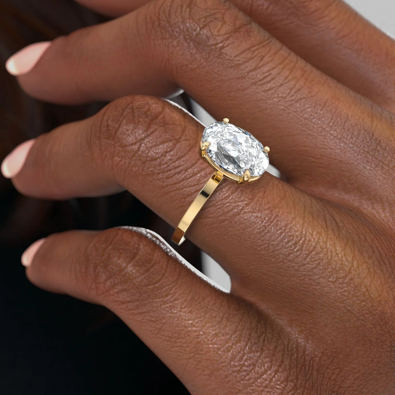 2.5 CT Oval Cut Solitaire Moissanite Diamond Ring