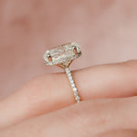 Load image into Gallery viewer, 3.50 CT Oval Cut Hidden Halo Moissanite Engagement Ring