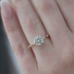 Load and play video in Gallery viewer, 2 CT Round Cut Moissanite Engagement Ring With Distance Pave
