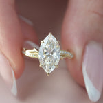 Load and play video in Gallery viewer, 2 CT Unique Marquise Lab Grown Pave Engagement Ring