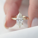 Load and play video in Gallery viewer, 3 CT Marquise Cut Solitaire Moissanite Engagement Ring