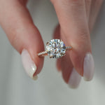 Load and play video in Gallery viewer, 2 CT Round Cut Pave Moissanite Diamond Ring