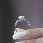 Load and play video in Gallery viewer, 2 CT Solitaire Cluster Ring With Marquise Moissanite Ring