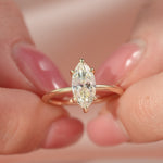 Load and play video in Gallery viewer, 2.50 CT Marquise Cut Solitaire Moissanite Engagement Ring