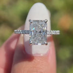 Load and play video in Gallery viewer, 2.5 CT Radiant Cut Moissanite Unique Engagement Ring