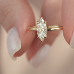 Load and play video in Gallery viewer, 1.50 CT Marquise Cut Solitaire Moissanite Engagement Ring For Her