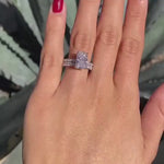 Load and play video in Gallery viewer, 2.5 CT Radiant Cut Moissanite Diamond Bridal Engagement Ring Set