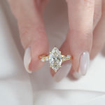 Load and play video in Gallery viewer, 3CT Marquise Cut Lab Grown Diamond Cluster Split Band Engagement Ring Unique Anniversary Ring Gift For Her
