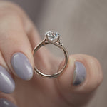 Load and play video in Gallery viewer, 2 CT Round Cut Moissanite Diamond Solitaire Engagement Ring With Unique Pave Setting