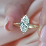 Load and play video in Gallery viewer, 1 CT Marquise Moissanite Solitaire Ring