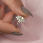 Load and play video in Gallery viewer, 2 CT Marquise Moissanite 6 Prong solitaire Engagement Ring For Her