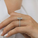 Load image into Gallery viewer, 3.50 CT Crushed Ice Hybrid Radiant Cut Halo Moissanite Engagement Ring