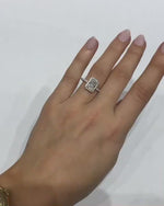 Load image into Gallery viewer, 3.50 CT Crushed Ice Hybrid Radiant Cut Halo Moissanite Engagement Ring