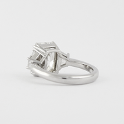 2.50 CT Radiant Cut Trapezoid Moissanite 3 Stone Engagement Ring