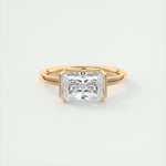 Load image into Gallery viewer, 2.50 East West Radiant Half Bezel Solitaire Moissanite Engagement Ring