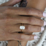 Load image into Gallery viewer, 3 ct Radiant Cut Solitaire Moissanite Bezel Diamond Engagement Ring