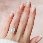 Load image into Gallery viewer, 4.50СT Radiant Cut Moissanite Diamond Hidden Halo Engagement Ring